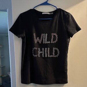 Alice + Olivia Black “Wild Child” T-Shirt